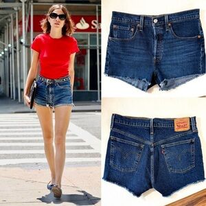 Levi's 501 Women's Dark Denim Button-fly Shorts